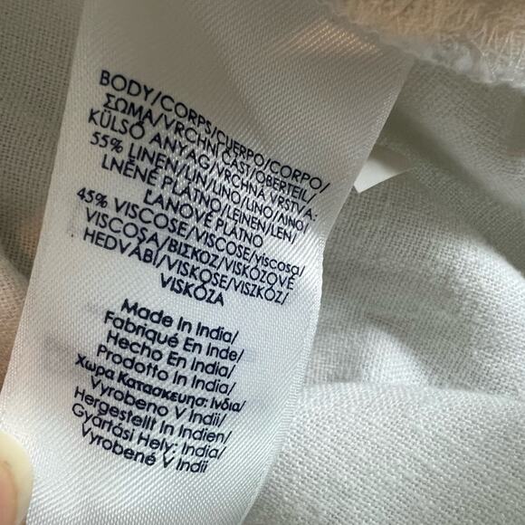 Chaps Pants Womens Size Small Linen Blend Wide Leg Cropped Trouser Loungewear - Picture 9 of 13